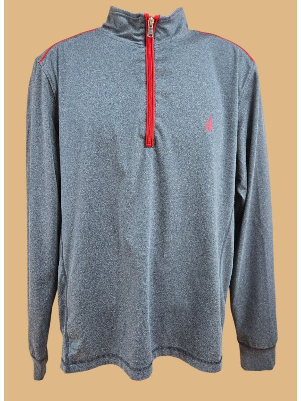 Johnnie-O Performance Quarter Zip Medium Gray Athletic Pullover